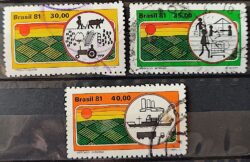 C 1183 Selo Agricultura Economia Trator 1981 Serie Completa Circulado 4