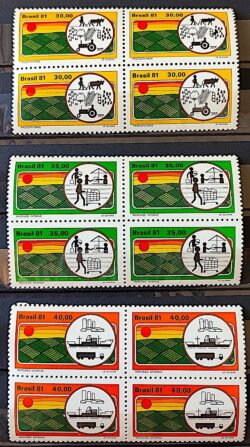 C 1183 Selo Agricultura Economia Trator 1981 Serie Completa Quadra