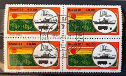 C 1185 Selo Agricultura Economia Navio Caminhao 1981 Quadra CBC RJ