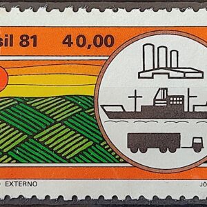 C 1185 Selo Agricultura Economia Navio Trem 1981 Circulado 2