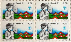 C 1186 Selo Jamboree Escoteiro Escotismo 1981 Quadra Serie Completa