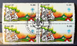 C 1188 Selo Jamboree Escoteiro Escotismo 1981 Quadra CBC RS