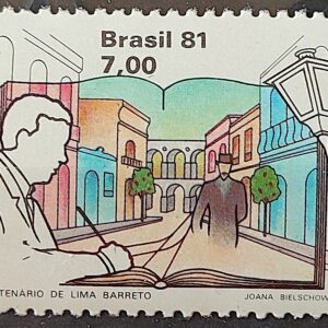 C 1193 Selo Centenario Lima Barreto Literatura 1981