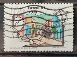 C 1193 Selo Centenario Lima Barreto Literatura 1981 Circulado 1