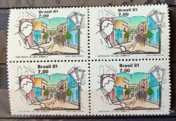 C 1193 Selo Centenario Lima Barreto Literatura 1981 Quadra