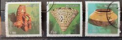 C 1194 Selo Museu de Ciencia Arqueologia Goeldi Paranagua Ceramica 1981 Serie Completa Circulado 4
