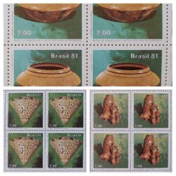 C 1194 Selo Museu de Ciencia Arqueologia Goeldi Paranagua Ceramica 1981 Serie Completa Quadra