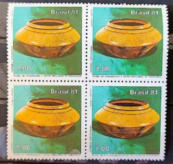 C 1196 Selo Museu de Ciencia Arqueologia Goeldi Paranagua Ceramica 1981 Quadra