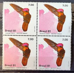 C 1199 Selo Fauna Ave Passaro Beija Flor 1981 Quadra