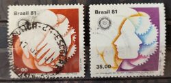 C 1201 Selo Convencao Rotary Internacional Mao 1981 Serie Completa Circulado 1