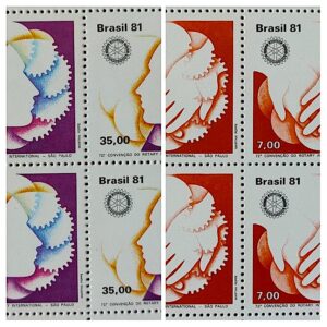 C 1201 Selo Convencao Rotary Internacional Mao 1981 Serie Completa Quadra