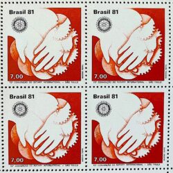 C 1201 Selo Convencao Rotary Internacional Mao 1981 Serie Completa Quadra