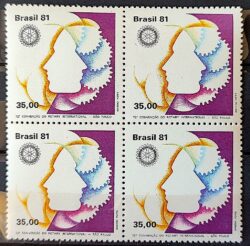 C 1202 Selo Convencao Rotary Internacional Perfil 1981 Quadra