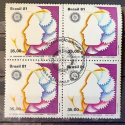 C 1202 Selo Convencao Rotary Internacional Perfil 1981 Quadra CBC SP