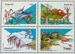 C 1203 Selo Meio Ambiente Agua Peixe 1981 Serie Completa