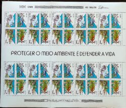 C 1203 Selo Meio Ambiente Agua Peixe 1981 Serie Completa Folha