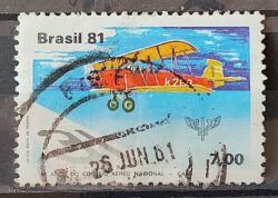 C 1207 Selo 50 Anos Correio Aereo Nacional Aviao Servico Postal 1981 Circulado 1