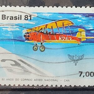 C 1207 Selo 50 Anos Correio Aereo Nacional Aviao Servico Postal 1981 Circulado 2