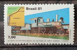C 1208 Selo 50 Anos Estrada de Ferro Trem Mapa 1981