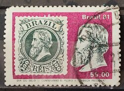 C 1211 Selo Centenario Emissao Dom Pedro Dia do Selo Filatelia Servico Postal 1981 Circulado 2