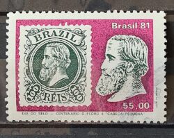 C 1211 Selo Centenario Emissao Dom Pedro Dia do Selo Filatelia Servico Postal 1981 Circulado 3