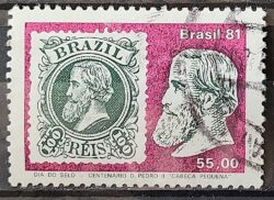 C 1211 Selo Centenario Emissao Dom Pedro Dia do Selo Filatelia Servico Postal 1981 Circulado 5