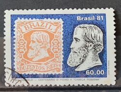 C 1212 Selo Centenario Emissao Dom Pedro Dia do Selo Filatelia Servico Postal 1981 Circulado 2
