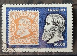 C 1212 Selo Centenario Emissao Dom Pedro Dia do Selo Filatelia Servico Postal 1981 Circulado 3