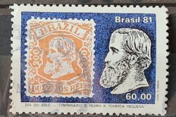C 1212 Selo Centenario Emissao Dom Pedro Dia do Selo Filatelia Servico Postal 1981 Circulado 4