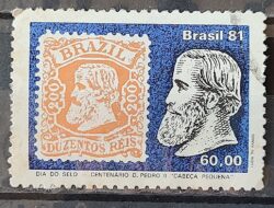 C 1212 Selo Centenario Emissao Dom Pedro Dia do Selo Filatelia Servico Postal 1981 Circulado 5