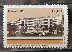 C 1213 Selo Cinquentenario Instituto Militar de Engenharia Educacao 1981