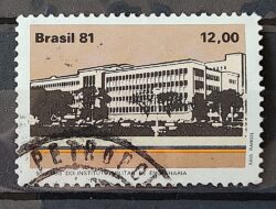 C 1213 Selo Cinquentenario Instituto Militar de Engenharia Educacao 1981 Circulado 11