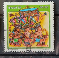 C 1214 Selo Folguedos e Bailados Populares Musica 1981 Circulado 4