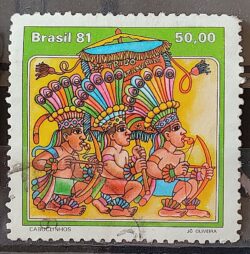 C 1214 Selo Folguedos e Bailados Populares Musica 1981 Circulado 9