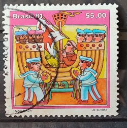 C 1215 Selo Folguedos e Bailados Populares Musica 1981 Circulado 1