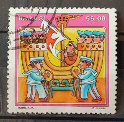 C 1215 Selo Folguedos e Bailados Populares Musica 1981 Circulado 15