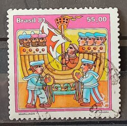 C 1215 Selo Folguedos e Bailados Populares Musica 1981 Circulado 9