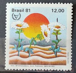 C 1217 Selo Ano Internacional Pessoas Deficientes Flor Saude 1981