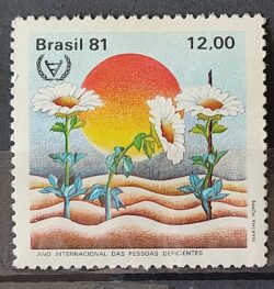 C 1217 Selo Ano Internacional Pessoas Deficientes Flor Saude 1981 Circulado 3