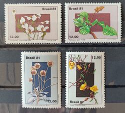 C 1218 Selo Flora Brasileira Planalto Central Flor Cerrado 1981 Serie Completa CLM
