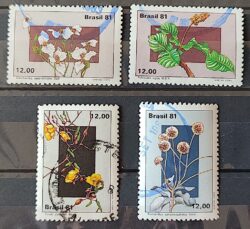 C 1218 Selo Flora Brasileira Planalto Central Flor Cerrado 1981 Serie Completa Circulado 1