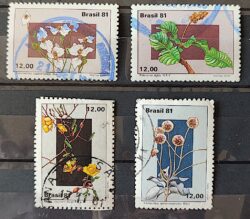 C 1218 Selo Flora Brasileira Planalto Central Flor Cerrado 1981 Serie Completa Circulado 3