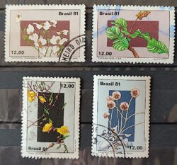 C 1218 Selo Flora Brasileira Planalto Central Flor Cerrado 1981 Serie Completa Circulado 4