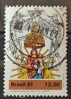 C 1222 Selo Cirio de Nazare Virgem Maria Religiao 1981 Circulado 1