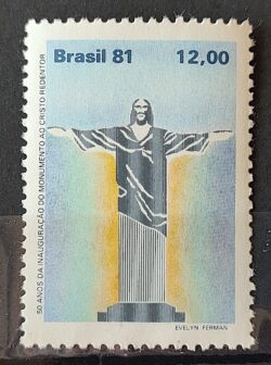 C 1223 Selo 50 Anos Cristo Redentor Monumento Religiao 1981