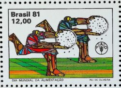 C 1224 Selo Dia Mundial da Alimentacao Saude Economia 1981 1