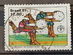 C 1224 Selo Dia Mundial da Alimentacao Saude Economia 1981 Circulado 1
