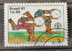 C 1224 Selo Dia Mundial da Alimentacao Saude Economia 1981 Circulado 3