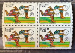 C 1224 Selo Dia Mundial da Alimentacao Saude Economia 1981 Quadra 2