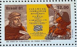 C 1226 Selo Bicentenario Poema Caramuru Literatura 1981 1